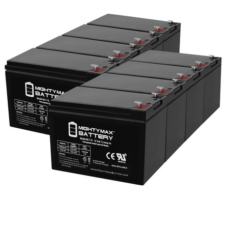 MIGHTY MAX BATTERY 12V 7AH Sealed Lead Acid (SLA) Battery for GP1272 F2 GP 1272 - 8 Pack ML7-12MP8317412